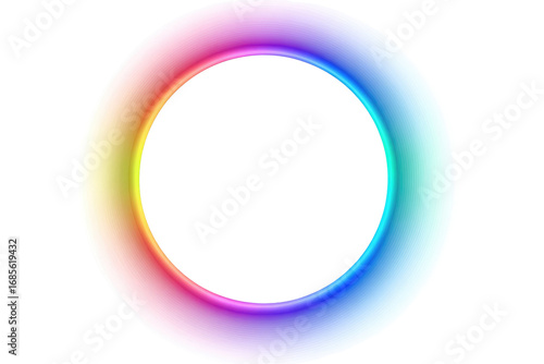 A circular, vibrant rainbow-hued ring
