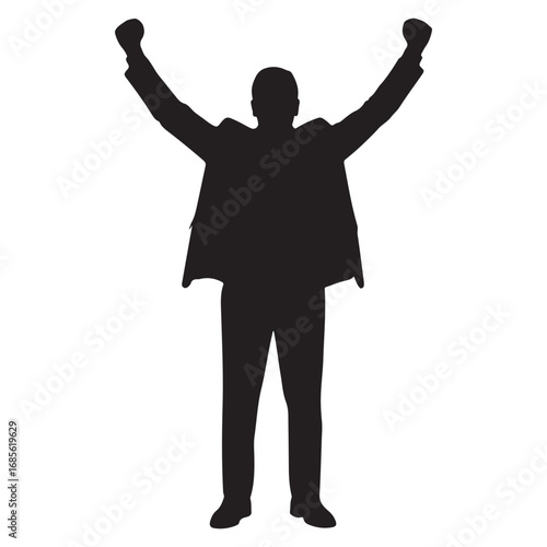 Silhouette of a Businessman Walking