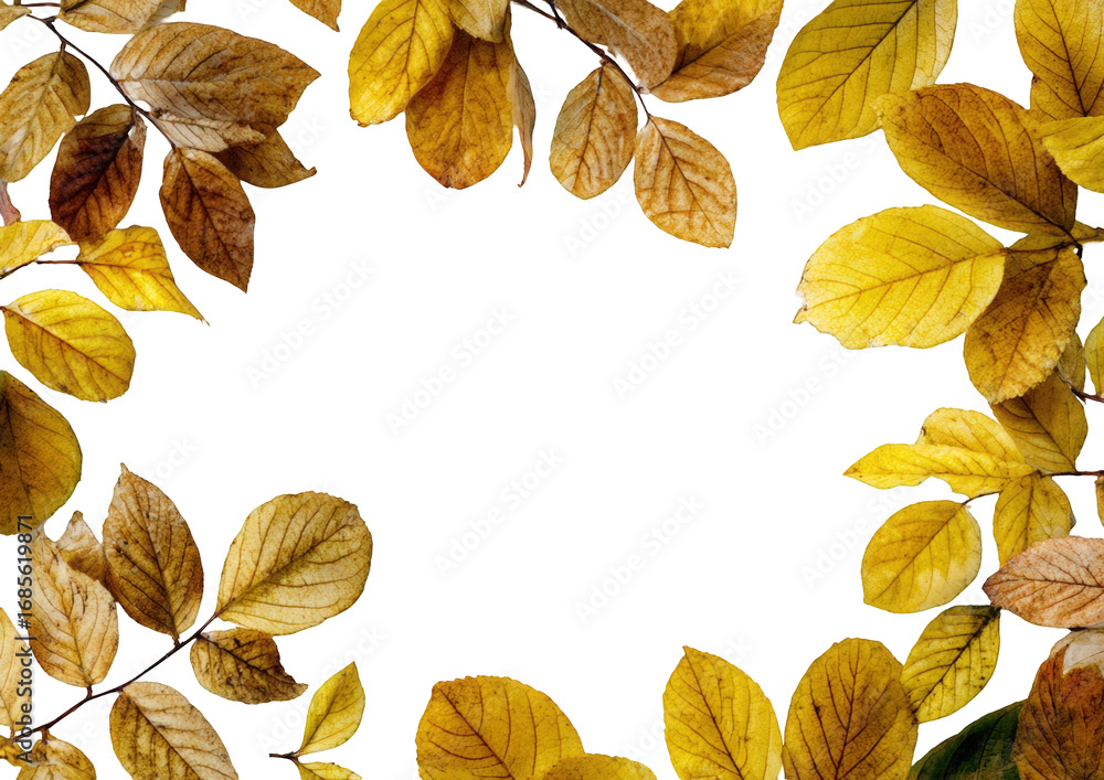 Obraz premium Autumn leaves frame on black background