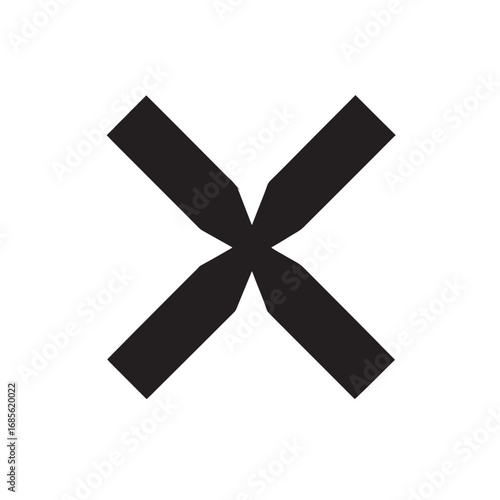 X Mark Icon Black and white illustration