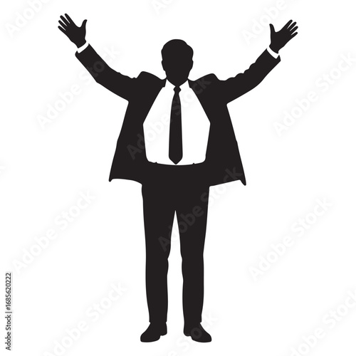 Silhouette of a Businessman Walking