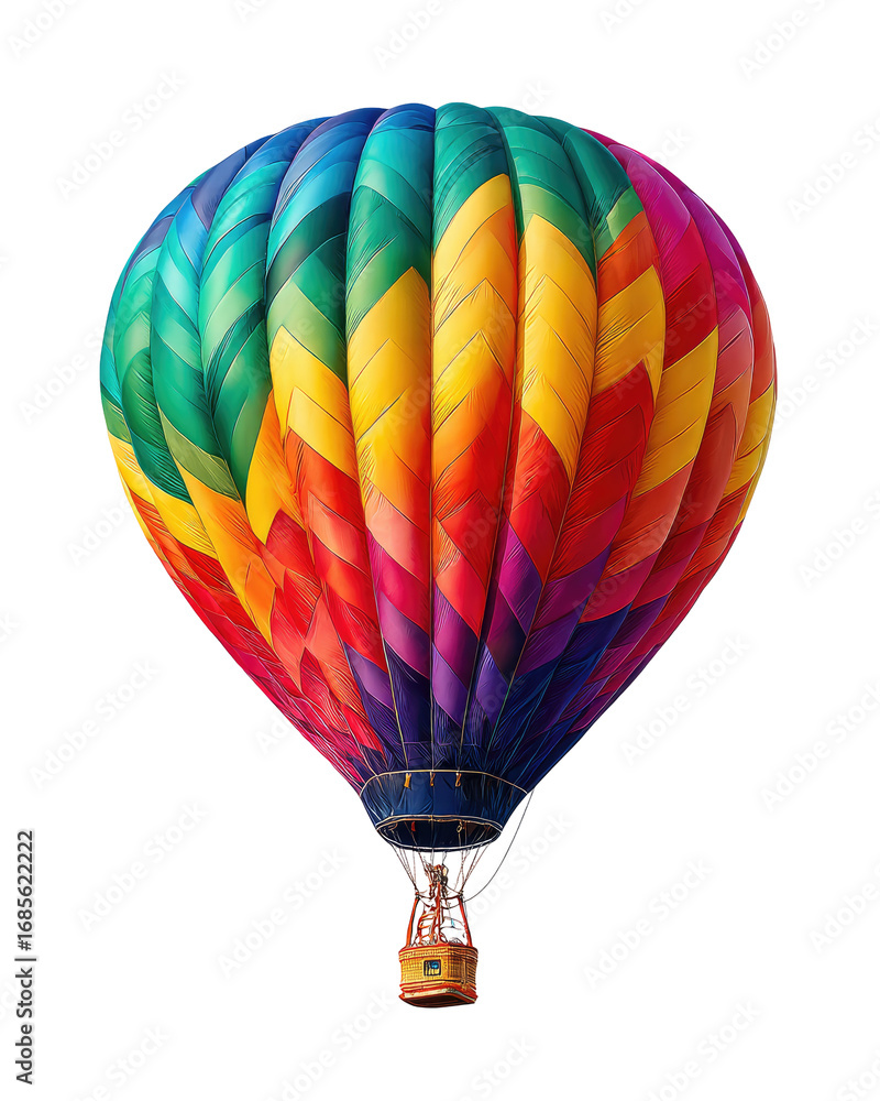 Fototapeta premium Colorful hot air balloon against black background
