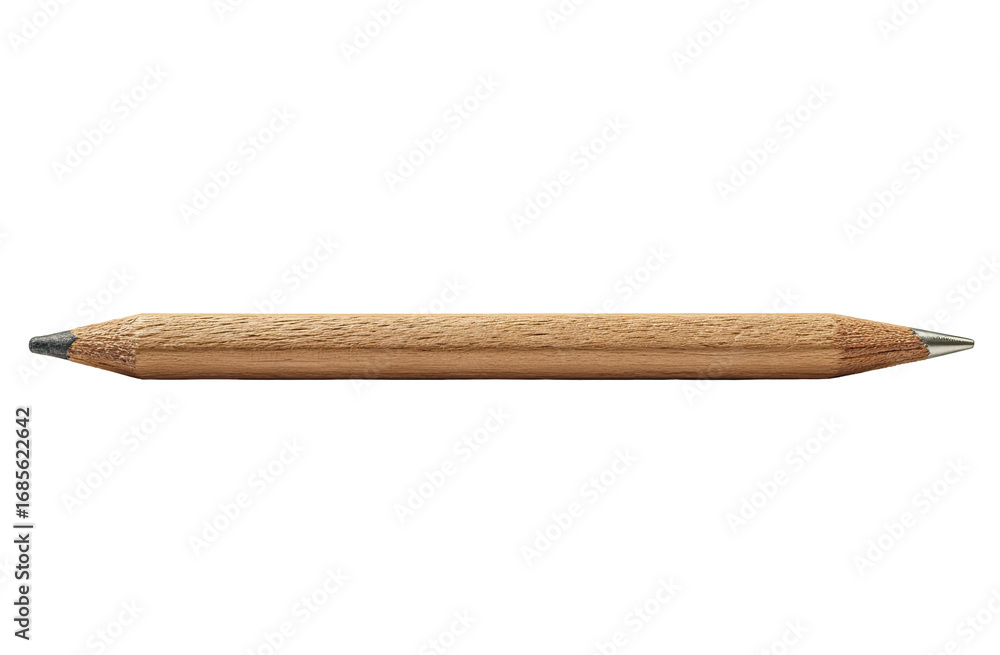 Obraz premium A long, light brown pencil, angled ends