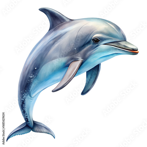Wallpaper Mural Cute watercolor dolphin Torontodigital.ca