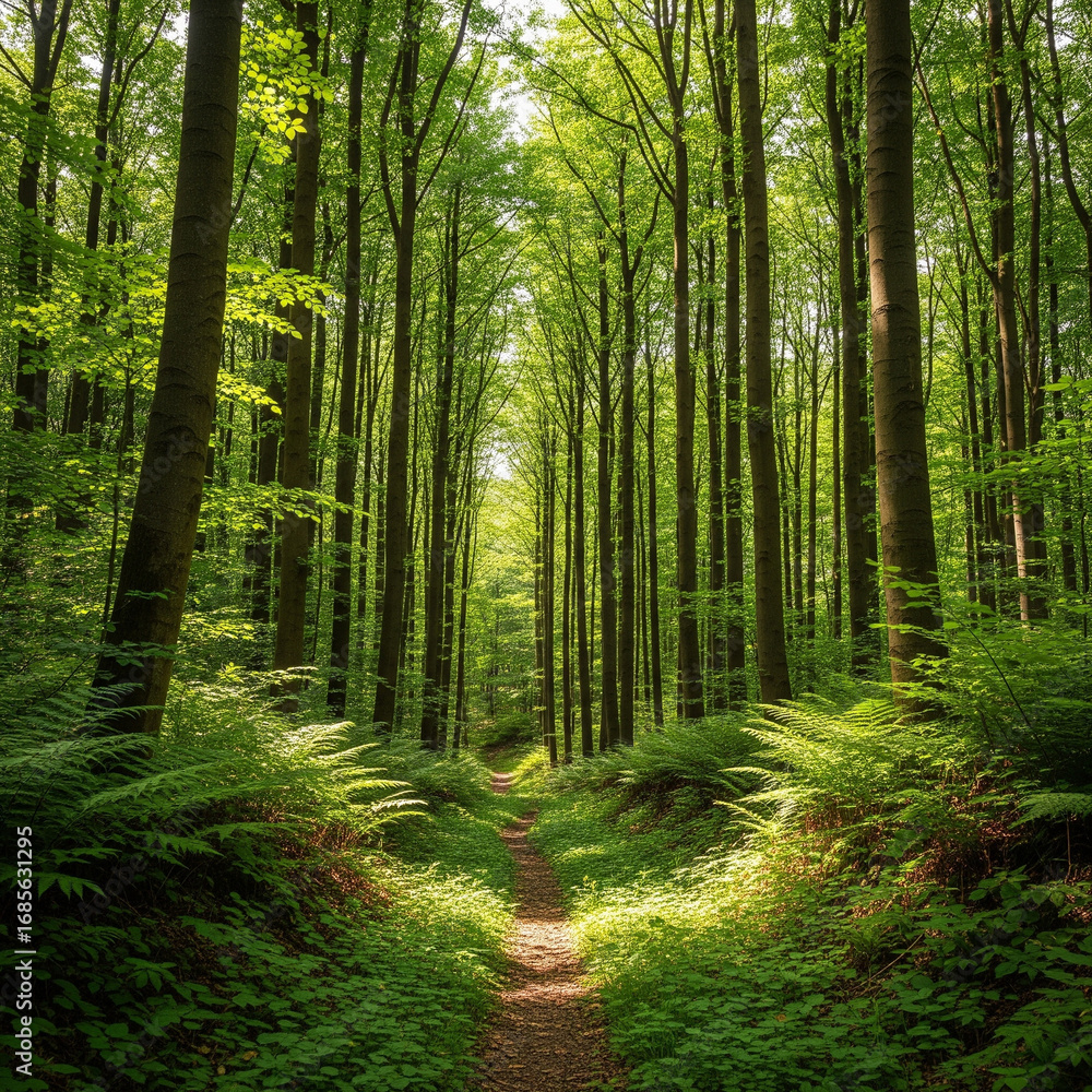 Naklejka premium a path through a forest