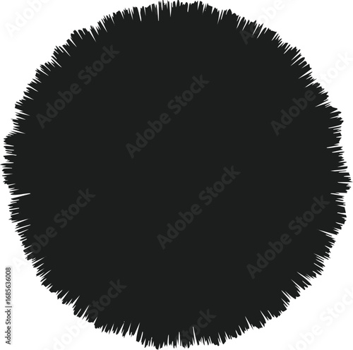 grunge black ink circle vector, distressed ink blob texture, abstract round frame element, scratchy paint stain background