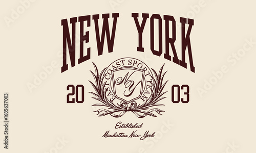 Vector Artwork In Varsity Style, Perfect For T-shirts And Sweatshirts