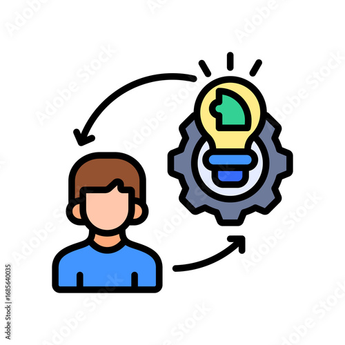 Implement Solution lineal color icon