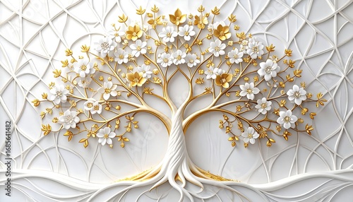 Ornate, 3D floral tree design