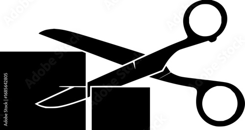 scissors cut stencil icon silhouette vector illustration
