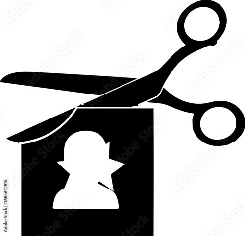 scissors cut stencil icon silhouette vector illustration