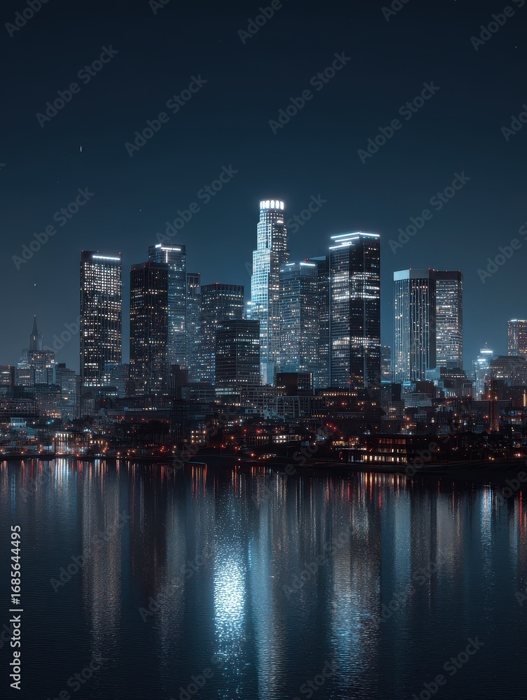 Obraz premium los angeles skyline at night