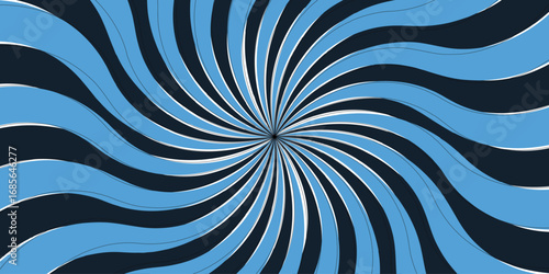 Abstract starburst retro spiral pattern sleek comic book style background. Pop art dark blue comic background.Vintage sunrays illustration swirl grunge backdrop line. sun beam vector banner design.