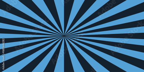 Abstract starburst retro spiral pattern sleek comic book style background. Pop art dark blue comic background.Vintage sunrays illustration swirl grunge backdrop line. sun beam vector banner design.