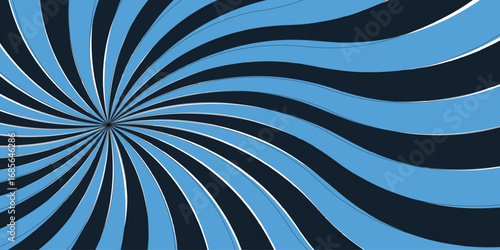 Abstract starburst retro spiral pattern sleek comic book style background. Pop art dark blue comic background.Vintage sunrays illustration swirl grunge backdrop line. sun beam vector banner design.