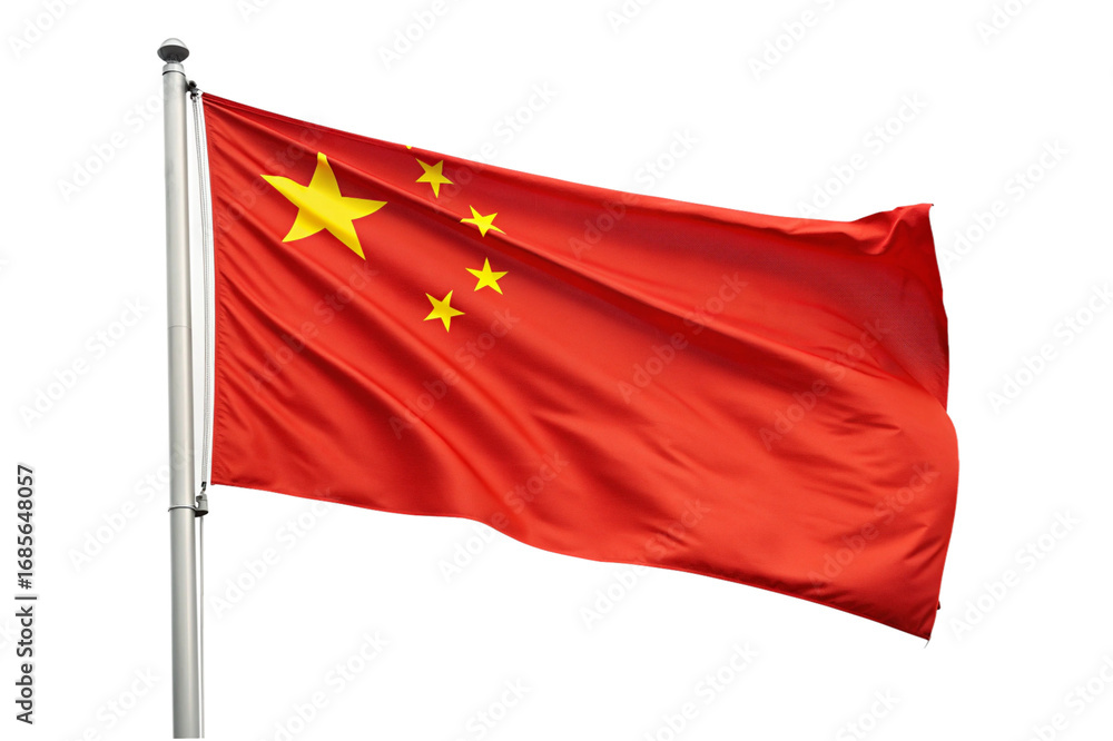 Naklejka premium Flag of China isolated on white background