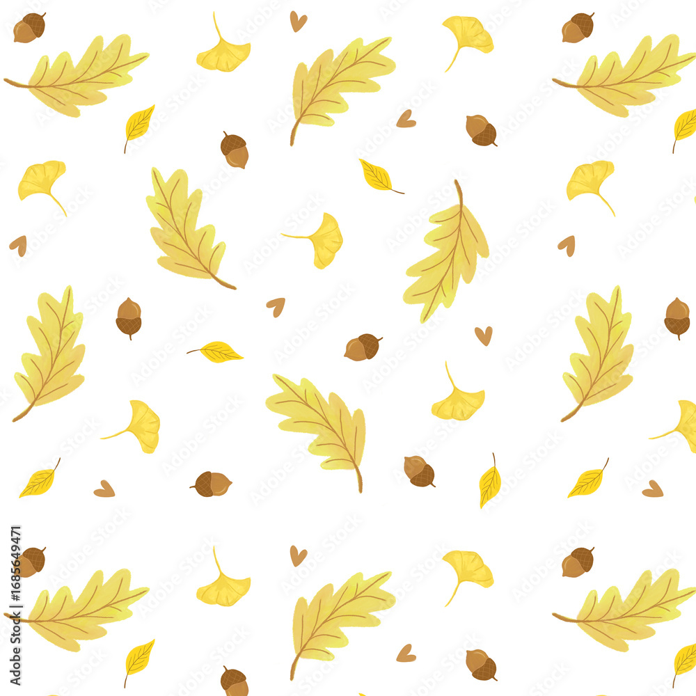 Fototapeta premium seamless pattern autumn leaves background transparent