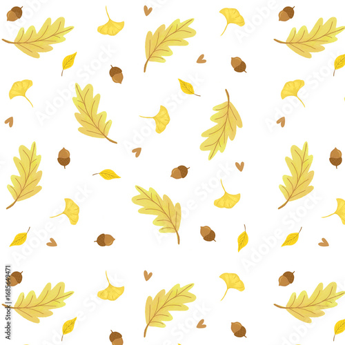 seamless pattern autumn leaves background transparent