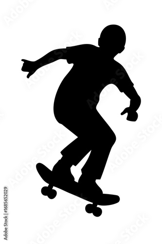  Skateboarder in Action Silhouette