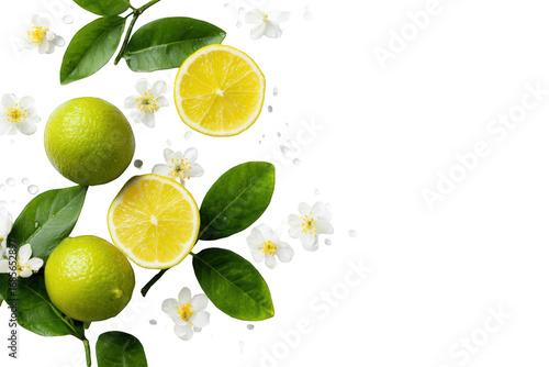 Fresh limes and blossoms