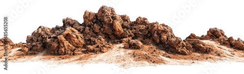 A landscape of eroded, rocky terrain