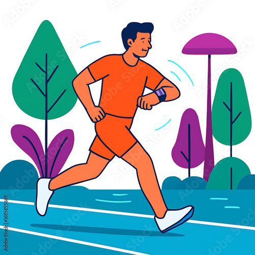 Man Jogging Outdoors Fitness, Health, and Wellness in Nature