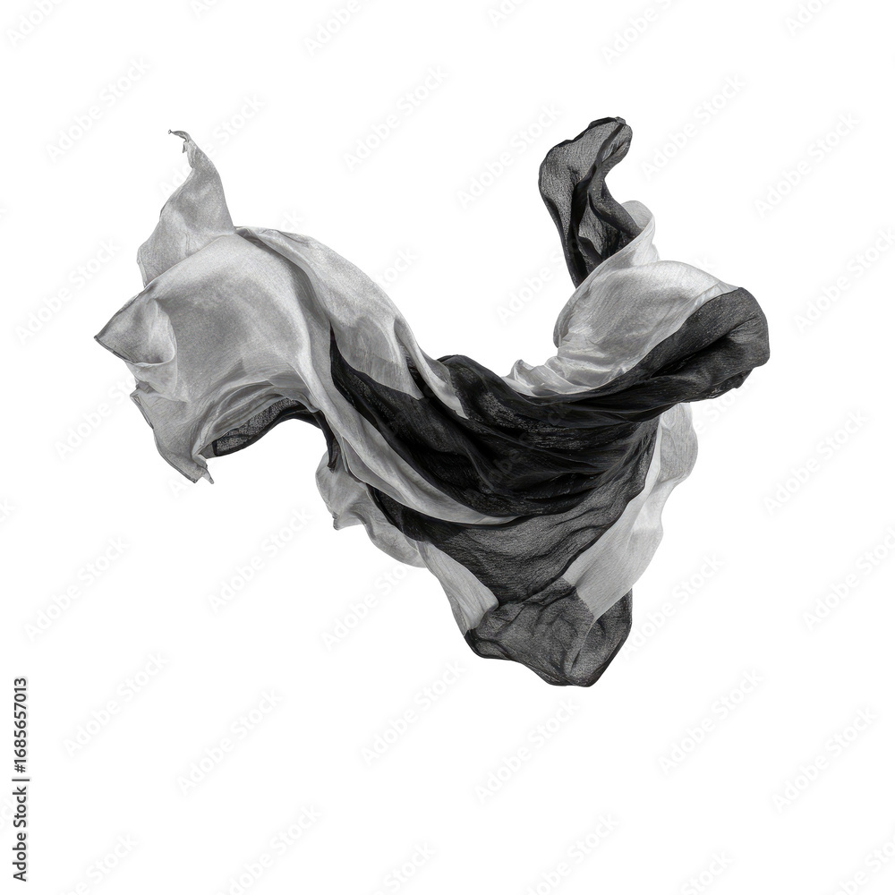 Naklejka premium Abstract grayscale fabric in motion