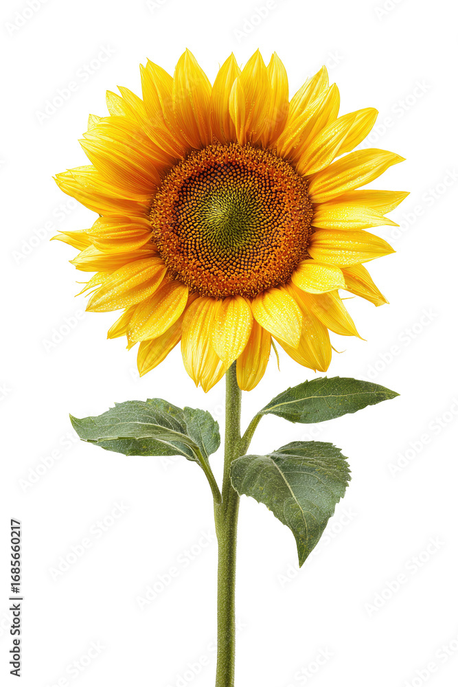 Obraz premium Vibrant sunflower against black background