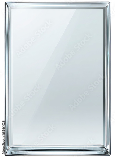 A rectangular, reflective,  silver-toned award