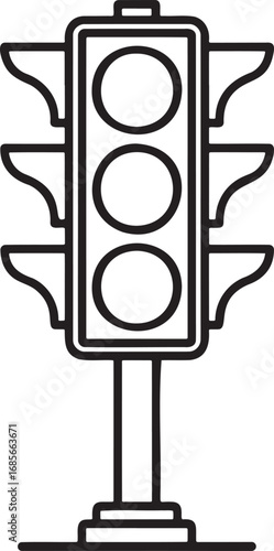Traffic light Outline vector illustration isolated On Transparent Background