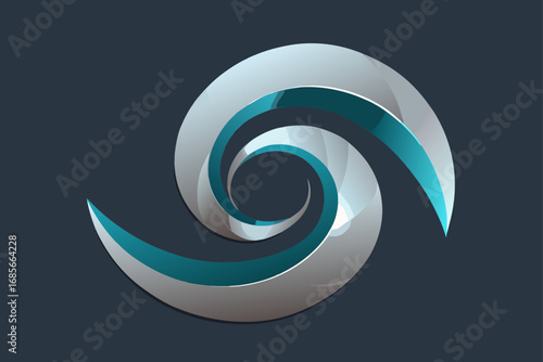 metallic ribbon vortex  shimmering display  