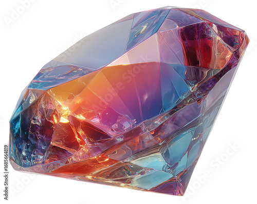 Beautiful jewel 3d rendering icon illustration PNG. cartoon minimal style diamond on transparent isolated background.