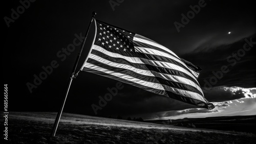 American Flag in Dramatic M...