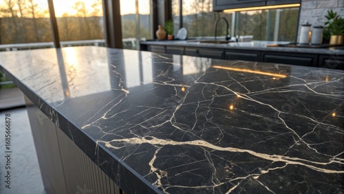 Black Gold Marble Kitchen C...