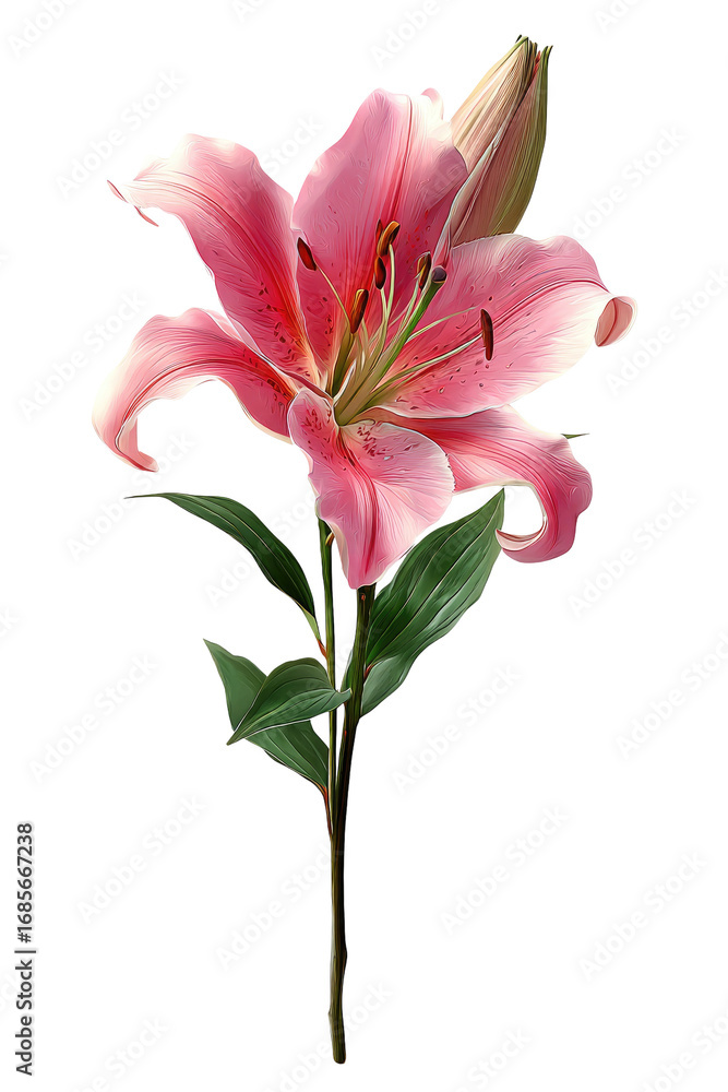 Obraz premium Delicate pink lily, full bloom