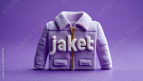 Lilac corduroy jacket with white lettering