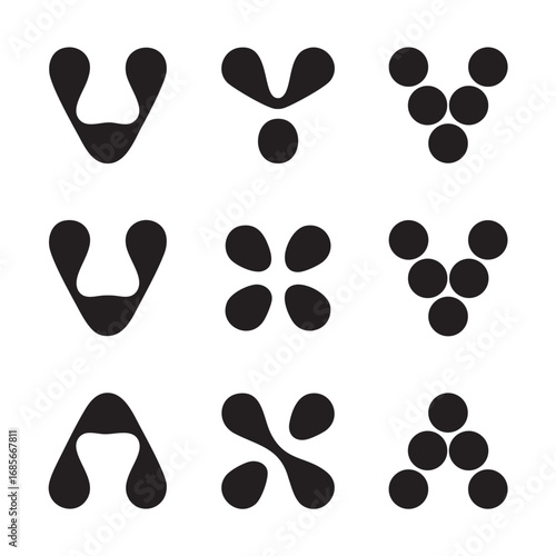 Abstract Organic Shapes and Geometric Arrangements