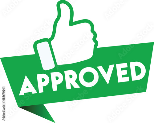Green Approved Thumbs Up Sign Icon Illustration Symbol Concept Image Graphic Design