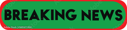 Urgent Breaking News Announcement with Red Border and Green Background Illustration for News Media