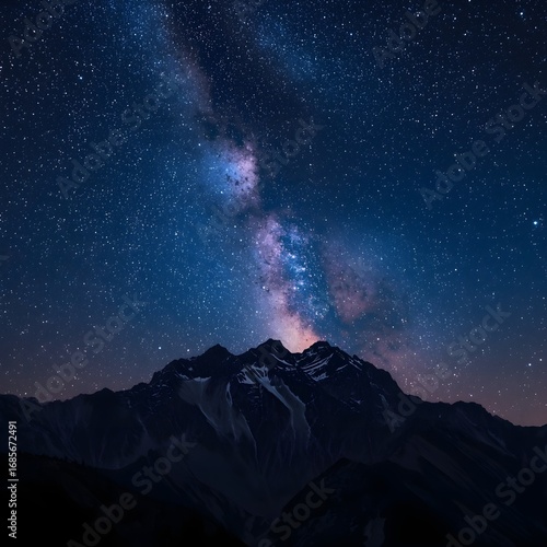 starry sky over the mountains