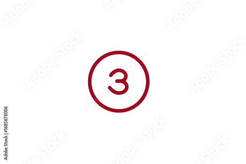 A red circle with the number 3 in the center.  A dark background