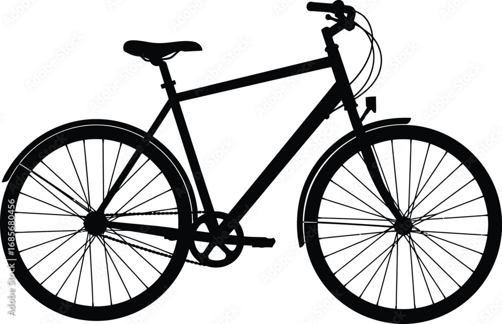 Obraz premium Sleek bicycle silhouette vector graphic for eco-friendly transportation and sport