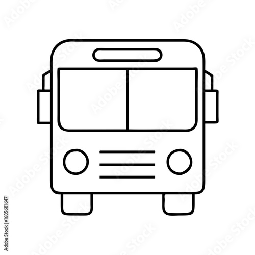 Vector art of bus icon simple outline drawing of a vehicle for transportation, travel, or school bus service