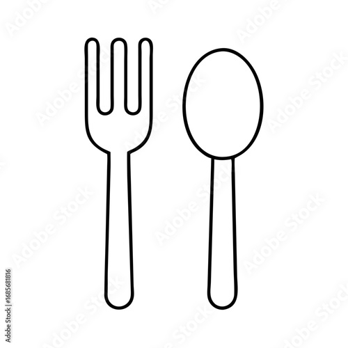 Vector art of fork and spoon, simple cutlery for eating, dining, and cooking in restaurants, kitchens, and homes for meals