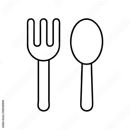 Vector art of fork and spoon, simple cutlery for eating, dining, and cooking in restaurants, kitchens, and homes for meals