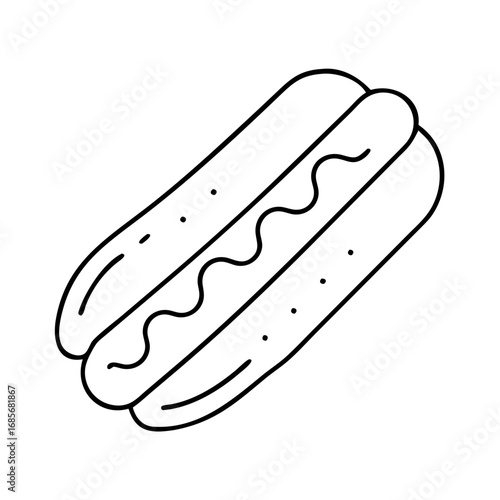 Vector art of delicious hot dog with mustard, a classic american fast food treat perfect for picnics and summer barbecues