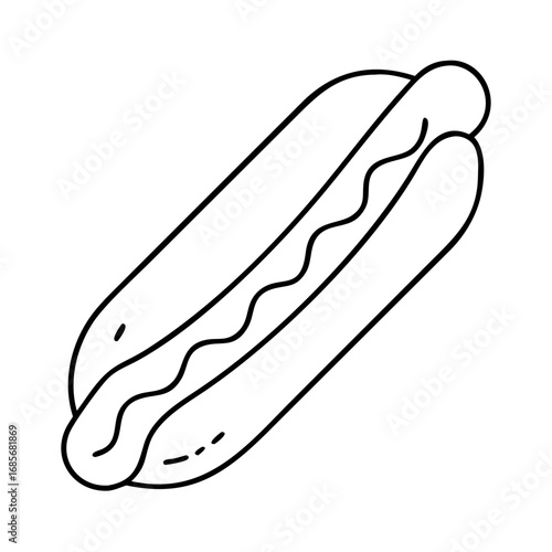 Vector art of delicious hot dog with mustard, a classic american fast food treat perfect for picnics and summer barbecues