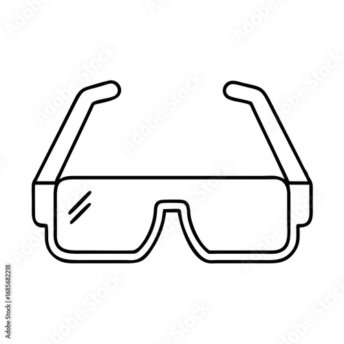 Vector art of square glasses icon, a stylish and modern eyewear accessory for eye protection and a trendy fashion statement