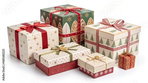 Stack of Christmas Gift Box...