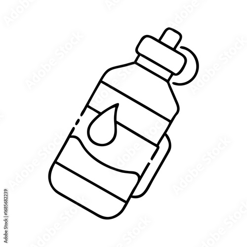 Vector art of angled water bottle, a convenient and stylish way to stay hydrated during workouts and outdoor adventures